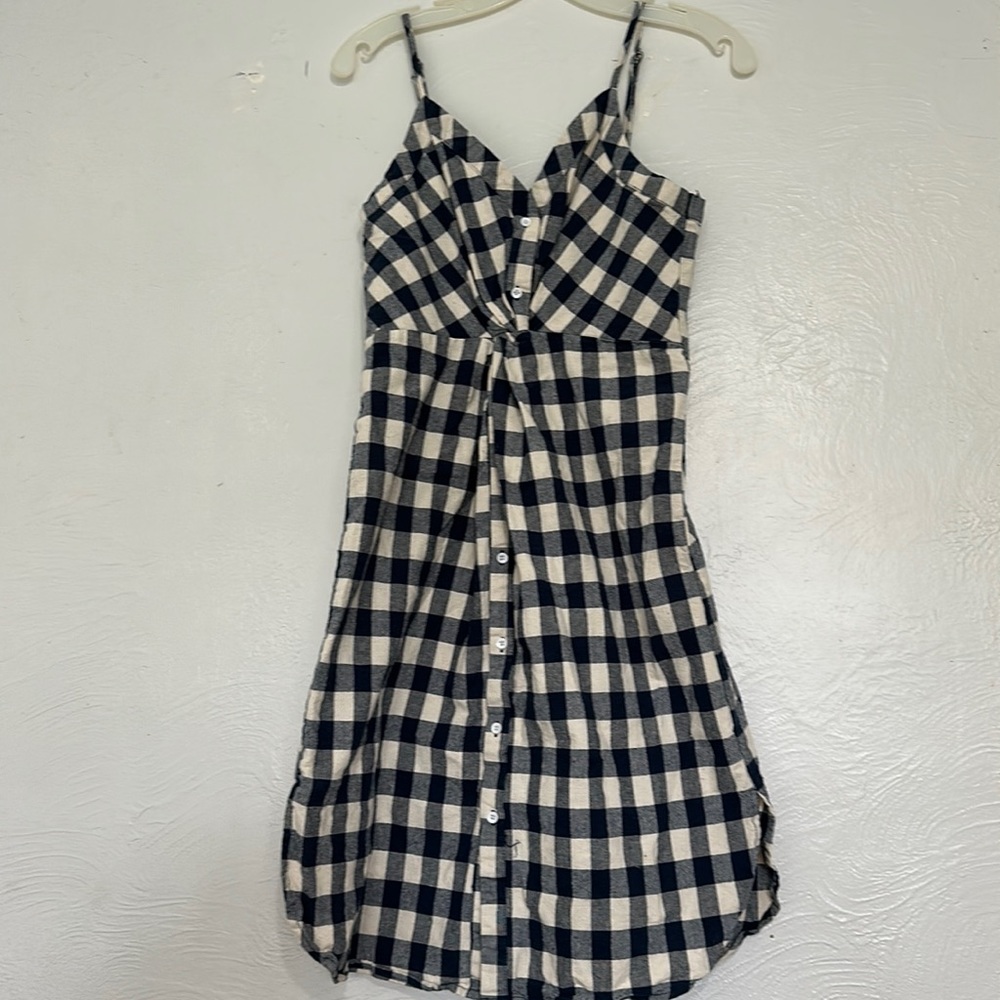 Navy gingham Six Crisp Days size medium dress